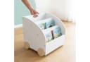 relaxdays Kinderregal Bücherregal 3 Fächer Weiß mit Rollen Bild 3