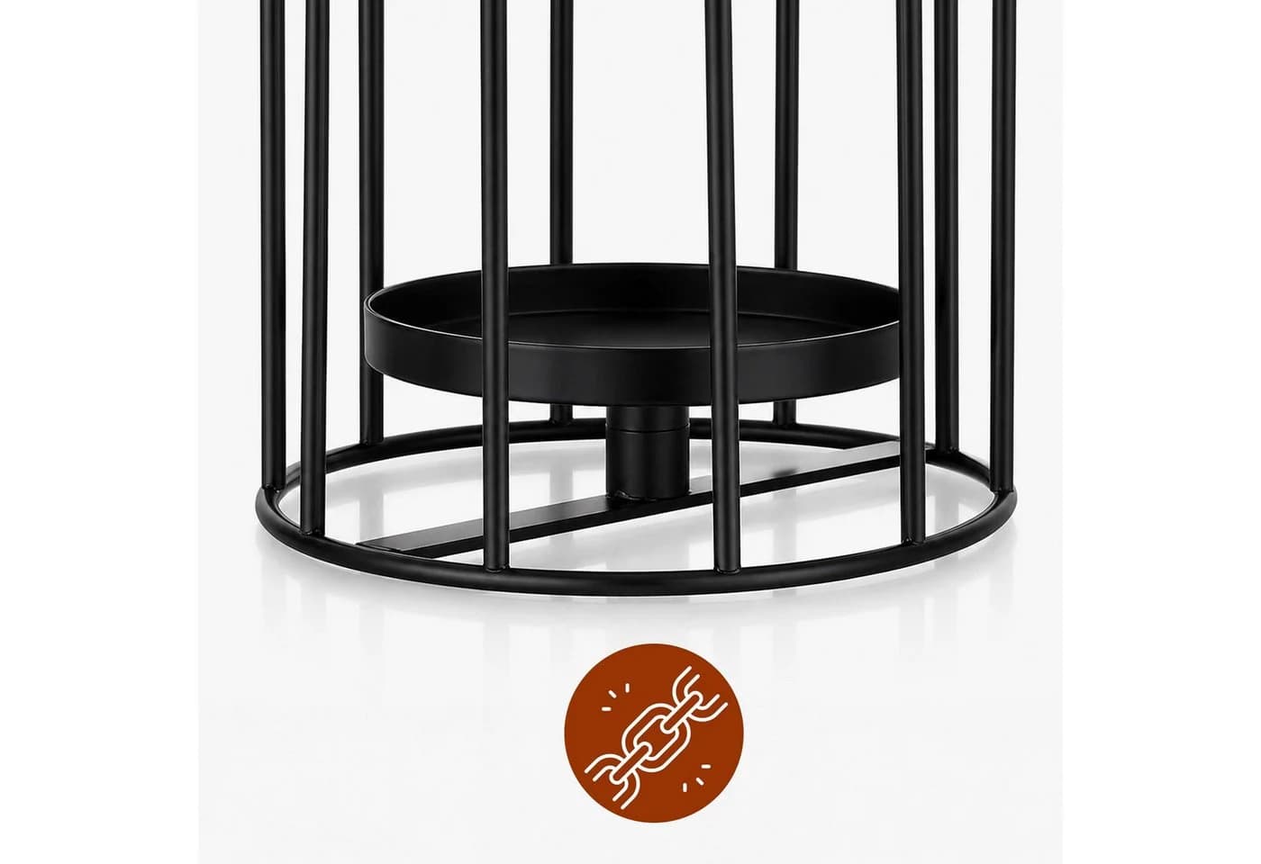 relaxdays Windlicht 2er Set Schwarz Transparent Glas Eisen - Bild 5