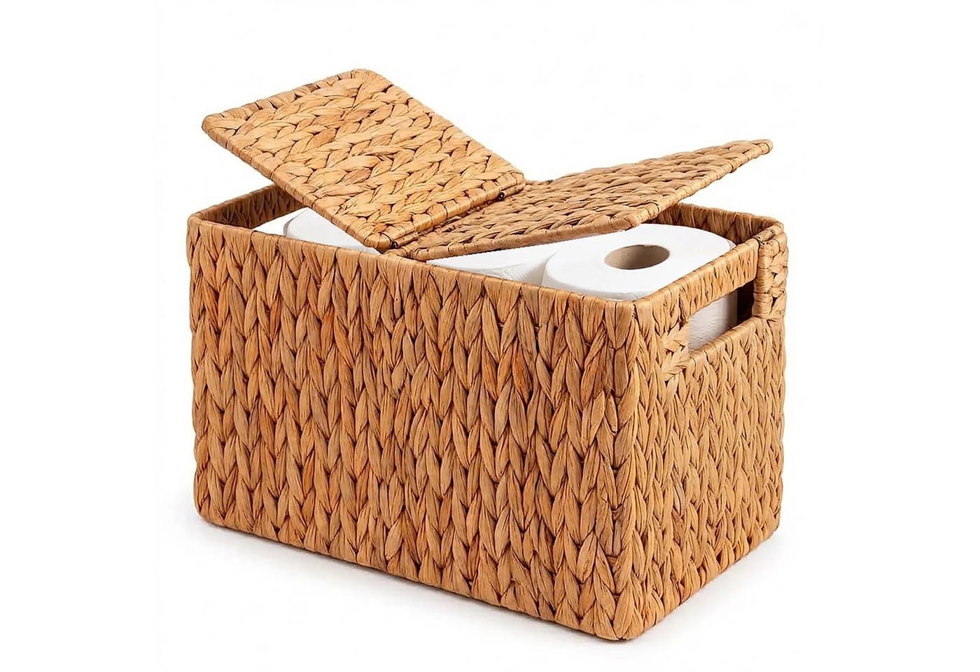 relaxdays Toilettenpapierhalter 6 Rollen Wasserhyazinthe Braun - Bild 2