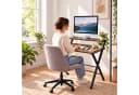 relaxdays Klappschreibtisch mit Monitoraufsatz Braun/Schwarz Industrial Bild 1