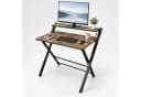 relaxdays Klappschreibtisch mit Monitoraufsatz Braun/Schwarz Industrial Bild 2