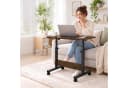 relaxdays Laptoptisch höhenverstellbar mit Rollen Schwarz/Braun Bild 1