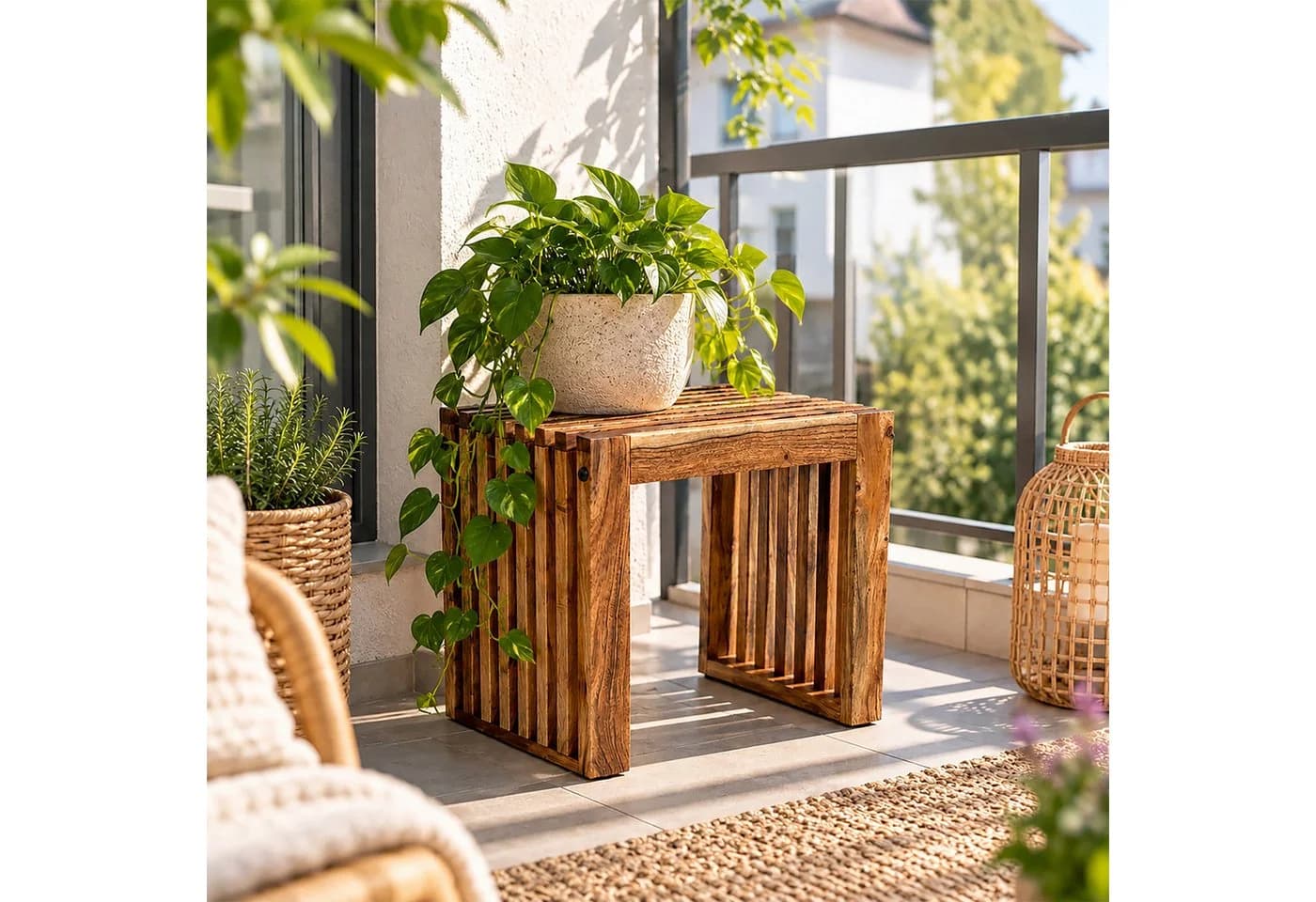 relaxdays Gartenbank Sitzbank aus Akazienholz XL Braun - Bild 3