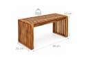 relaxdays Gartenbank Sitzbank aus Akazienholz XL Braun Bild 4