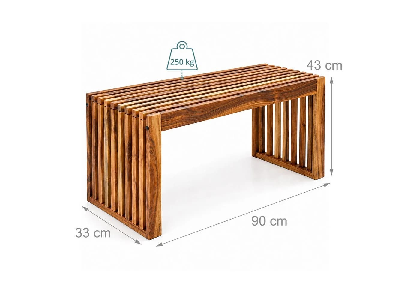 relaxdays Gartenbank Sitzbank aus Akazienholz XL Braun - Bild 4