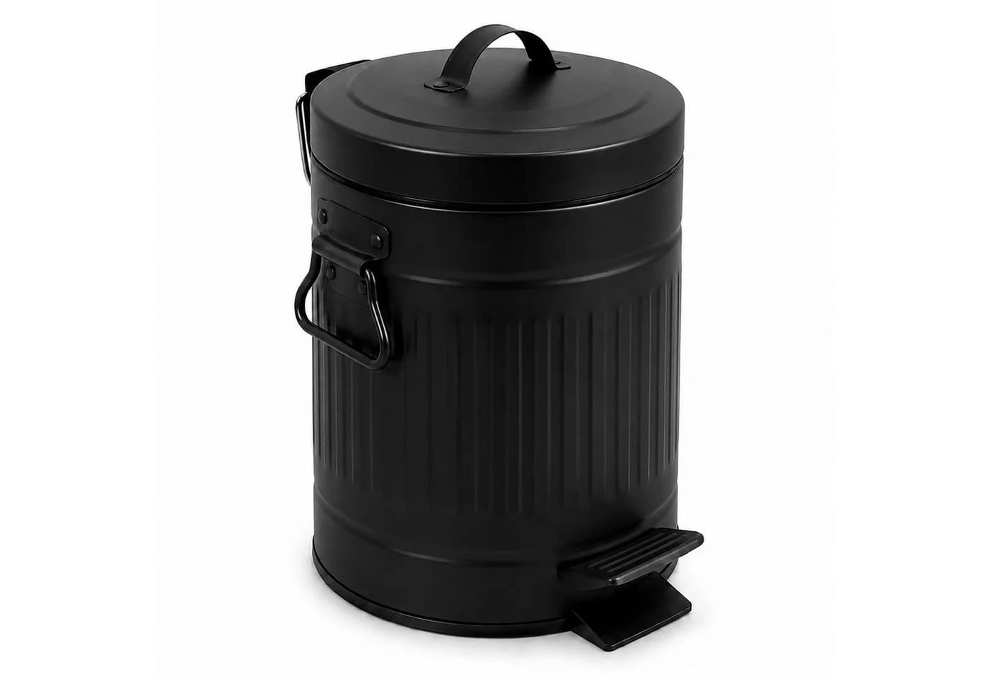 relaxdays Kosmetikeimer Retro 3 Liter Schwarz mit Trittpedal - Bild 2