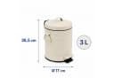 relaxdays Kosmetikeimer Retro 3 Liter Beige mit Trittpedal Bild 4