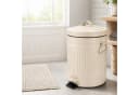 relaxdays Kosmetikeimer Retro 5 Liter Beige mit Trittpedal Bild 1