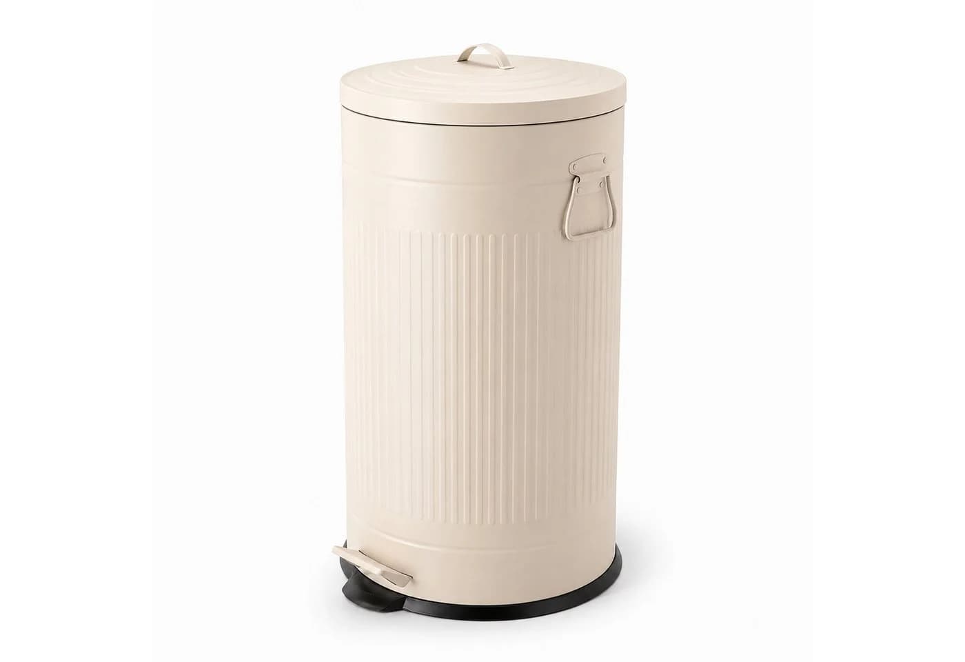 relaxdays Mülleimer Retro 40 Liter Beige mit Trittpedal - Bild 2
