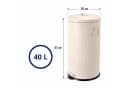 relaxdays Mülleimer Retro 40 Liter Beige mit Trittpedal Bild 4