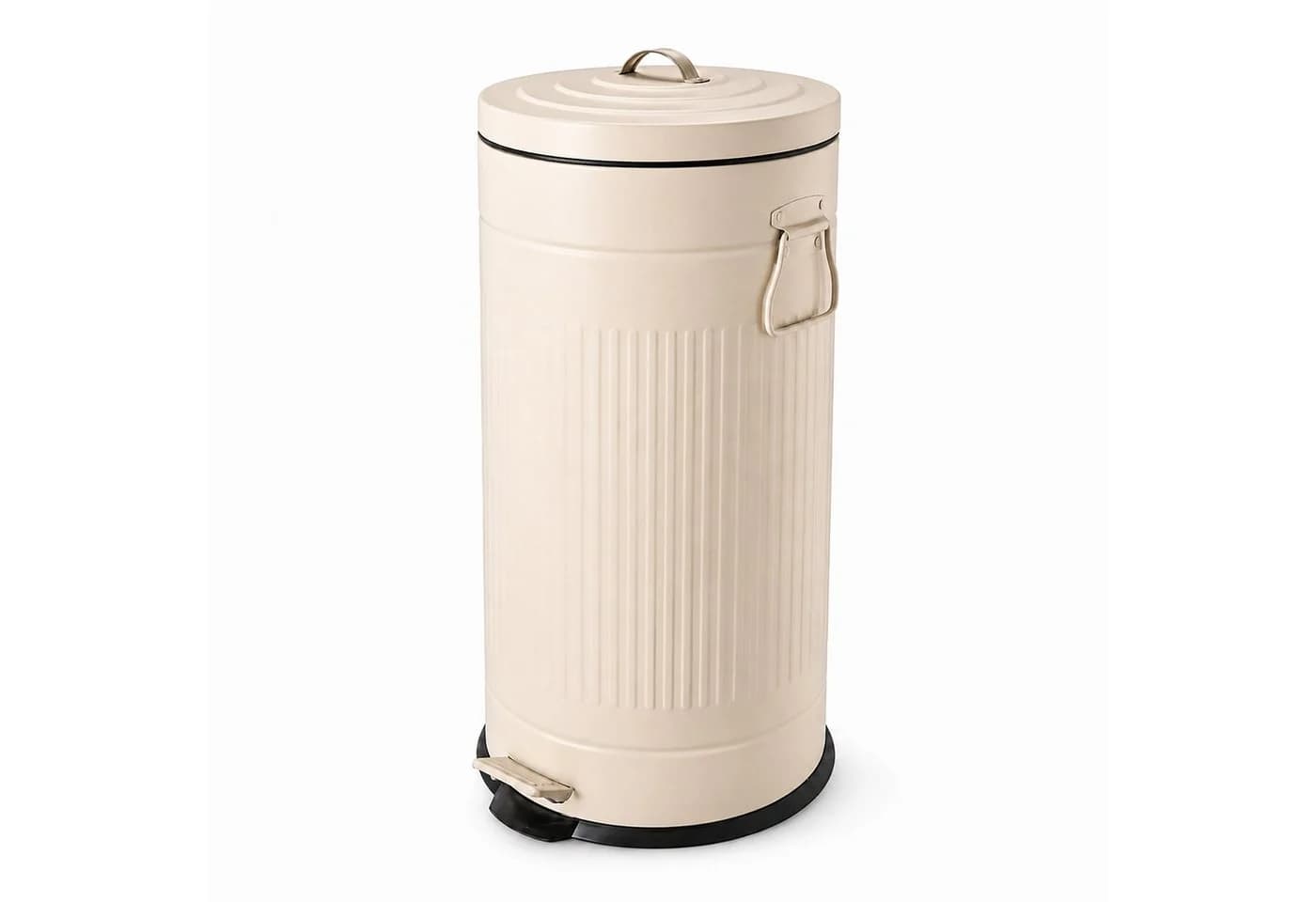 relaxdays Mülleimer Retro 30 Liter Beige mit Trittpedal - Bild 2