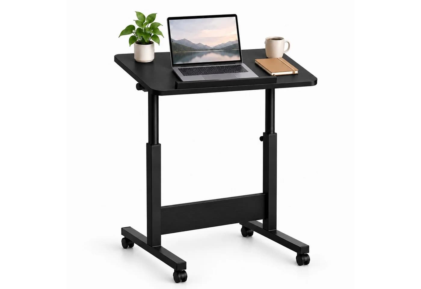 relaxdays Laptoptisch höhenverstellbar mit Rollen, schwarz - Bild 2