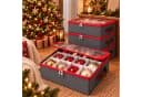 relaxdays Aufbewahrungsbox Weihnachtskugel 4er Set Grau Bild 1