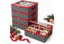 relaxdays Aufbewahrungsbox Weihnachtskugel 4er Set Grau Bild 2
