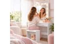 relaxdays Schminktisch mit Hocker & LED-Beleuchtung Weiß Bild 1