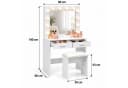 relaxdays Schminktisch mit Hocker & LED-Beleuchtung Weiß Bild 4
