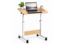relaxdays Laptoptisch höhenverstellbar mit Rollen weiß Bild 2
