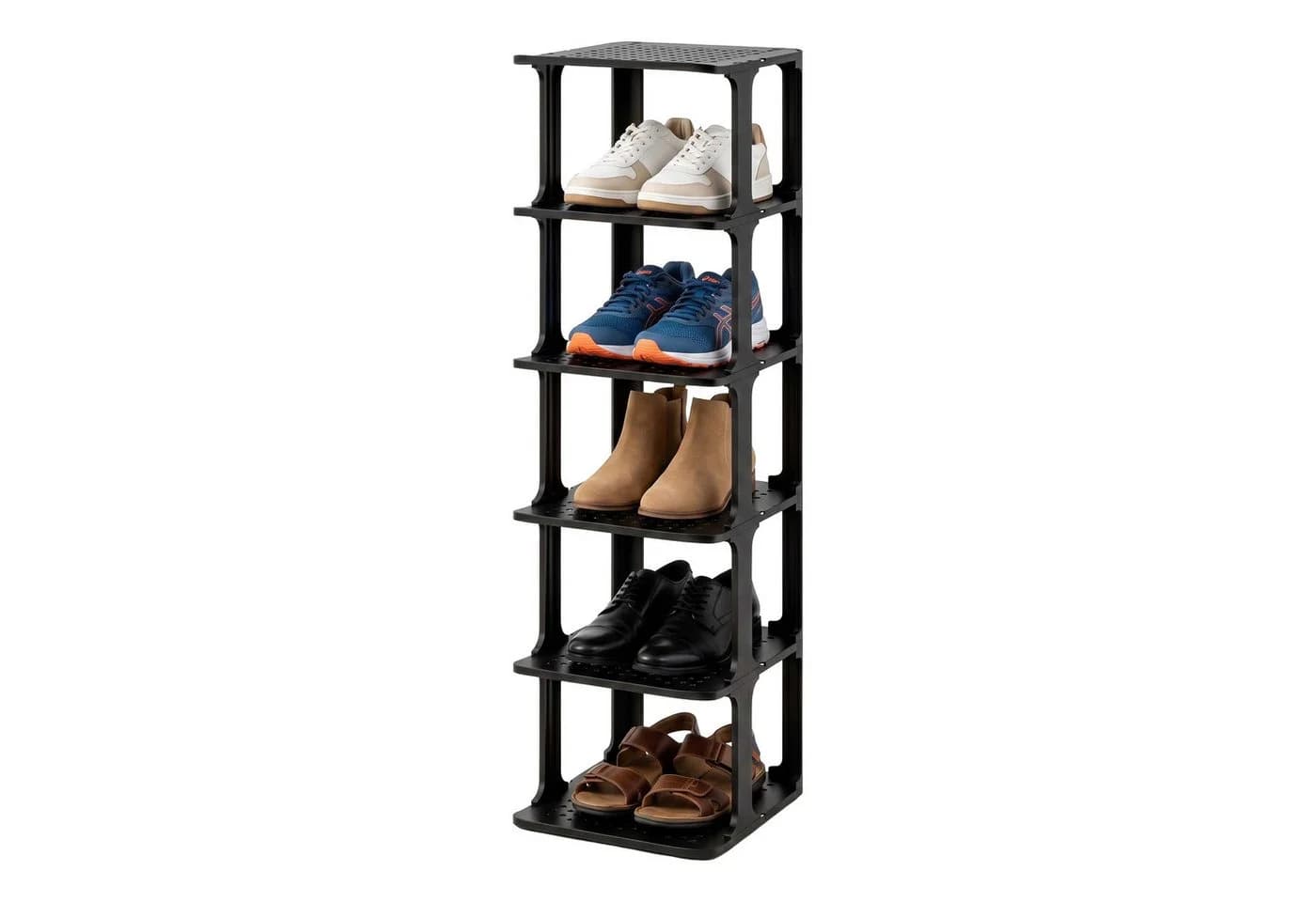 relaxdays Stapelbares Schuhregal Schwarz 6er-Pack - Bild 2