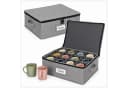 relaxdays Aufbewahrungsbox Geschirr 2er Set Grau Polyester Bild 2