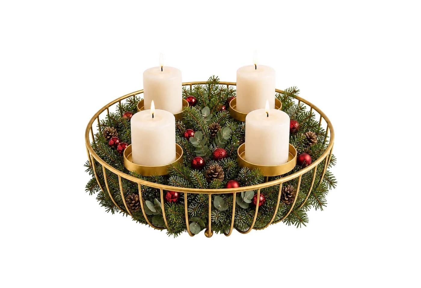 relaxdays Adventskranz Metallschale gold - Bild 2