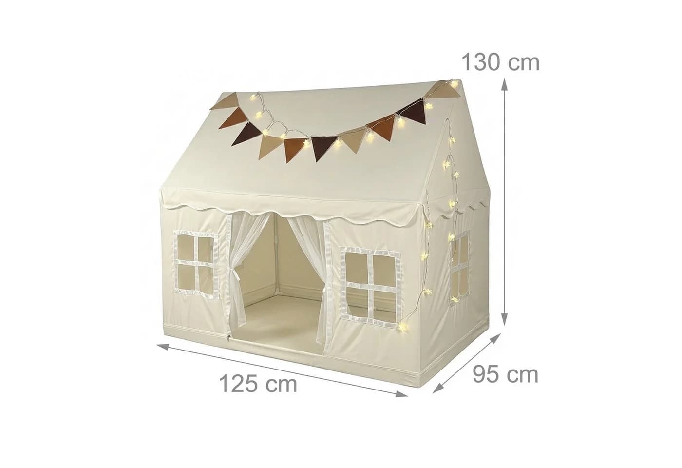 relaxdays Spielzelt mit Lichterkette Beige - Bild 4