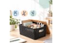 relaxdays Aufbewahrungsbox Set 3er mit Bambusdeckel Schwarz Bild 5