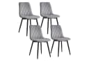 relaxdays Esszimmerstuhl Samt Set 4 St grau Bild 2