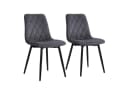 relaxdays Esszimmerstuhl Set Samt anthrazit 2er Pack Bild 2