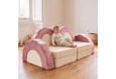relaxdays Kindersofa 10-tlg. Modular Pink Samt Bild 1