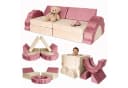 relaxdays Kindersofa 10-tlg. Modular Pink Samt Bild 2