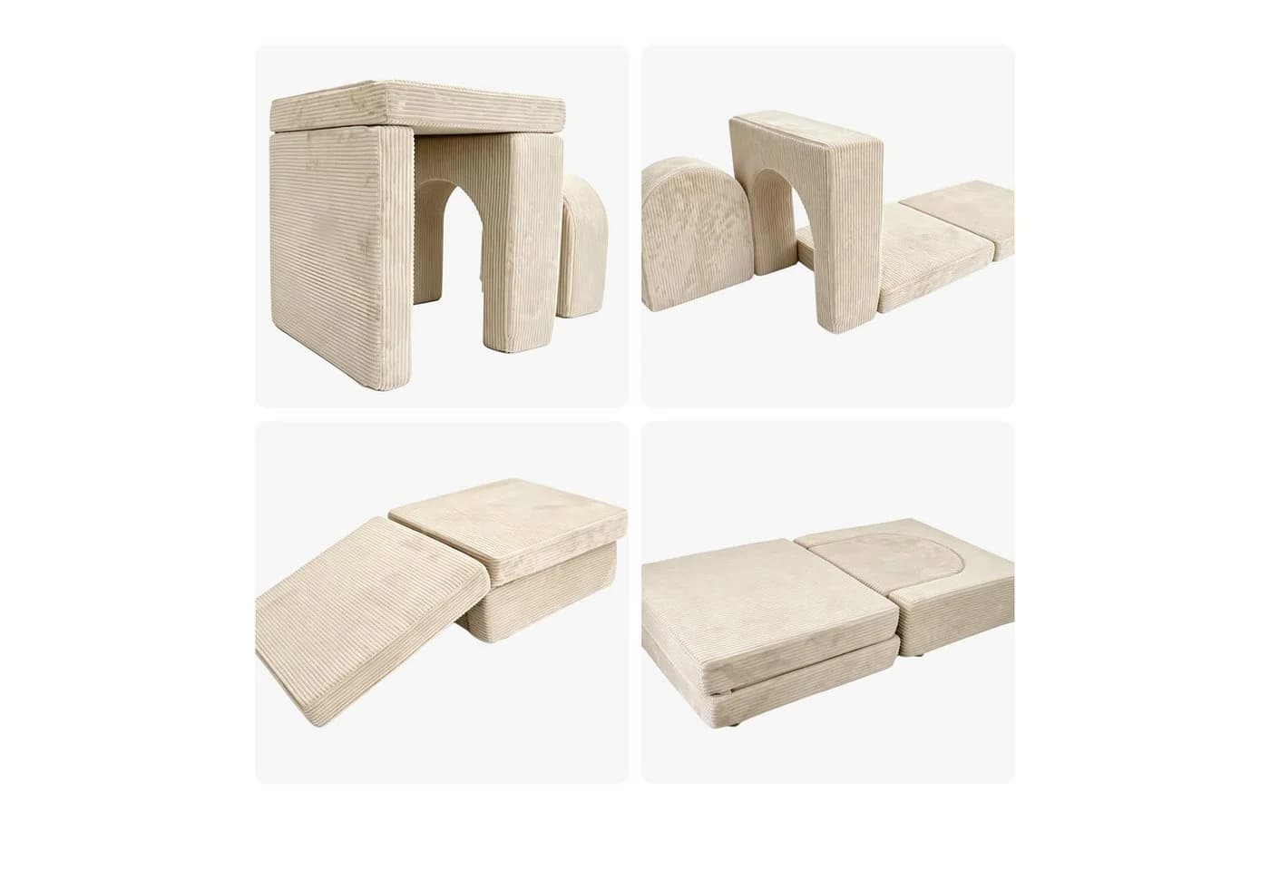 relaxdays Kindersitzgruppe 4-tlg. modular Beige - Bild 5