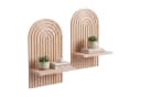 relaxdays Wandregal Boho 2er Set Kiefernholz Braun Bild 2