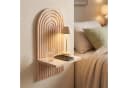 relaxdays Wandregal Boho 2er Set Kiefernholz Braun Bild 3