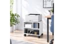 relaxdays Druckertisch mit Rollen und 3 Fächern weiß Bild 1