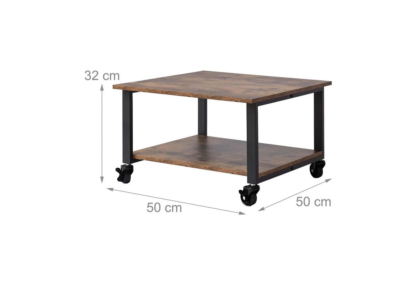 relaxdays Druckertisch mit Rollen Industrial-Schwarz - Bild 4