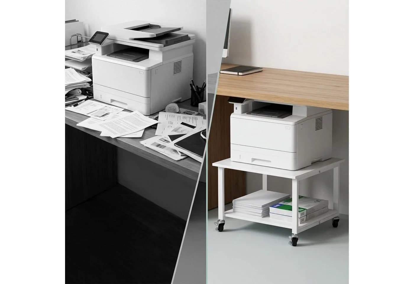 relaxdays Druckertisch mit Rollen Industrial-Schwarz - Bild 5