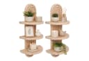 relaxdays Deko-Wandregal Boho 2er Set Kiefernholz Natur Bild 2