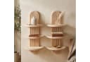 relaxdays Deko-Wandregal Boho 2er Set Kiefernholz Natur Bild 3