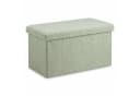 relaxdays Sitzbank aus Teddystoff Salbei mit Stauraum Bild 2