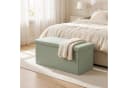 relaxdays Sitzbank aus Teddystoff Salbei mit Stauraum Bild 3