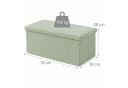 relaxdays Sitzbank aus Teddystoff Salbei mit Stauraum Bild 4