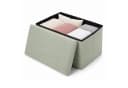 relaxdays Sitzbank aus Teddystoff Salbei mit Stauraum Bild 5