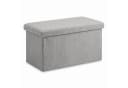 relaxdays Sitzbank aus Teddystoff grau mit Stauraum Bild 2
