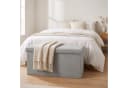relaxdays Sitzbank aus Teddystoff grau mit Stauraum Bild 3