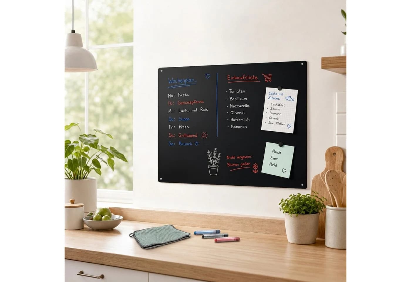 RELAXDAYS Magnettafel Stahl beschreibbar schwarz