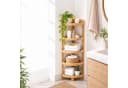 relaxdays Eckregal Bambus mit Ablagen, natur, 5 Ablagen Bild 1