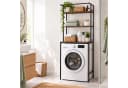 relaxdays Waschmaschinenumbauschrank Industrial 3 Ablagen Schwarz Bild 1