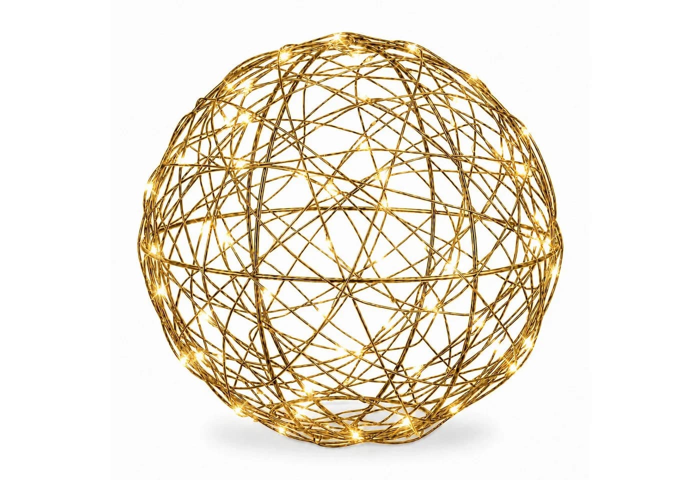 relaxdays LED Kugelleuchte Dekokugel 30 cm Warmweiß Gold - Bild 2