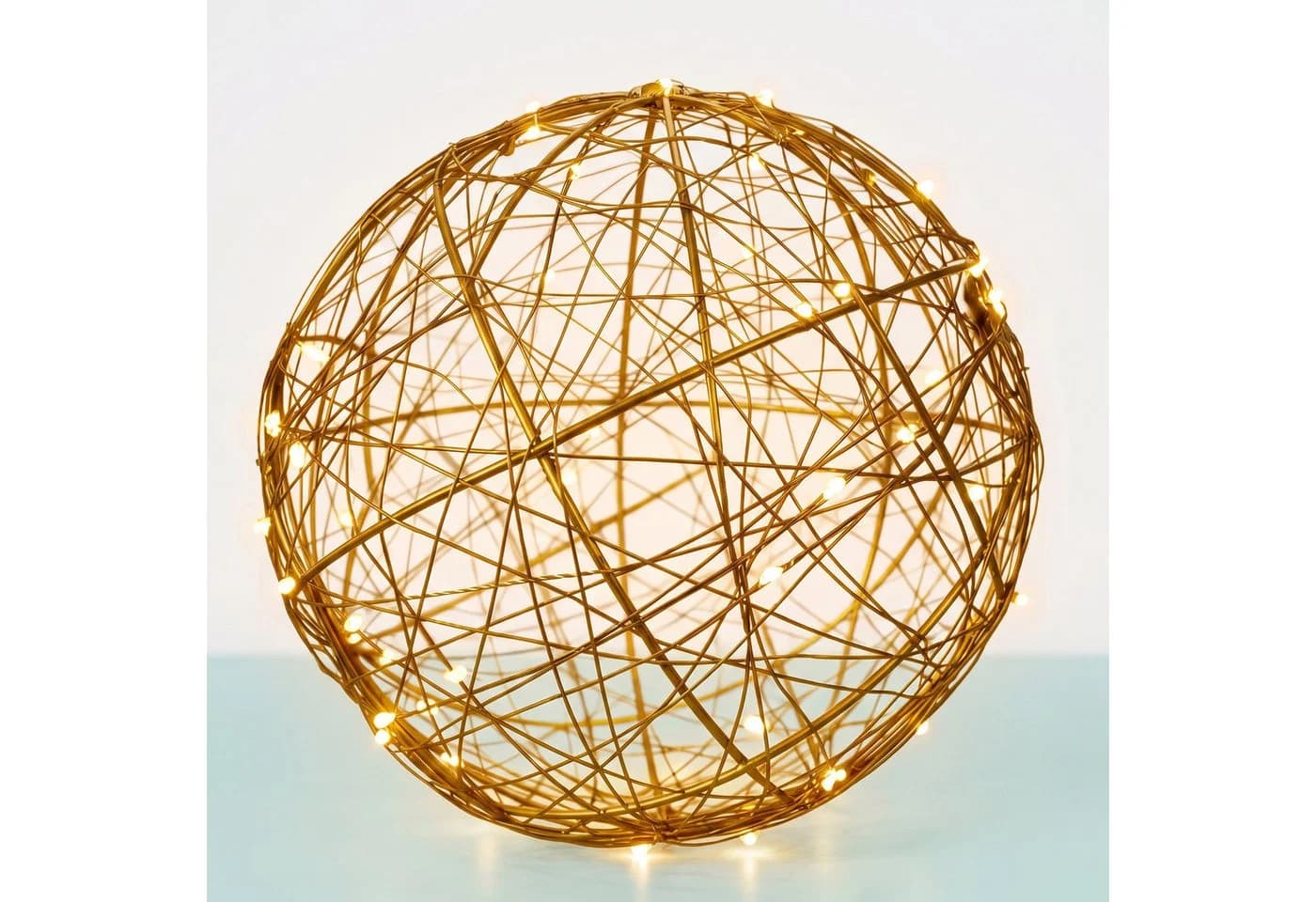 relaxdays LED Kugelleuchte Dekokugel 30 cm Warmweiß Gold - Bild 5