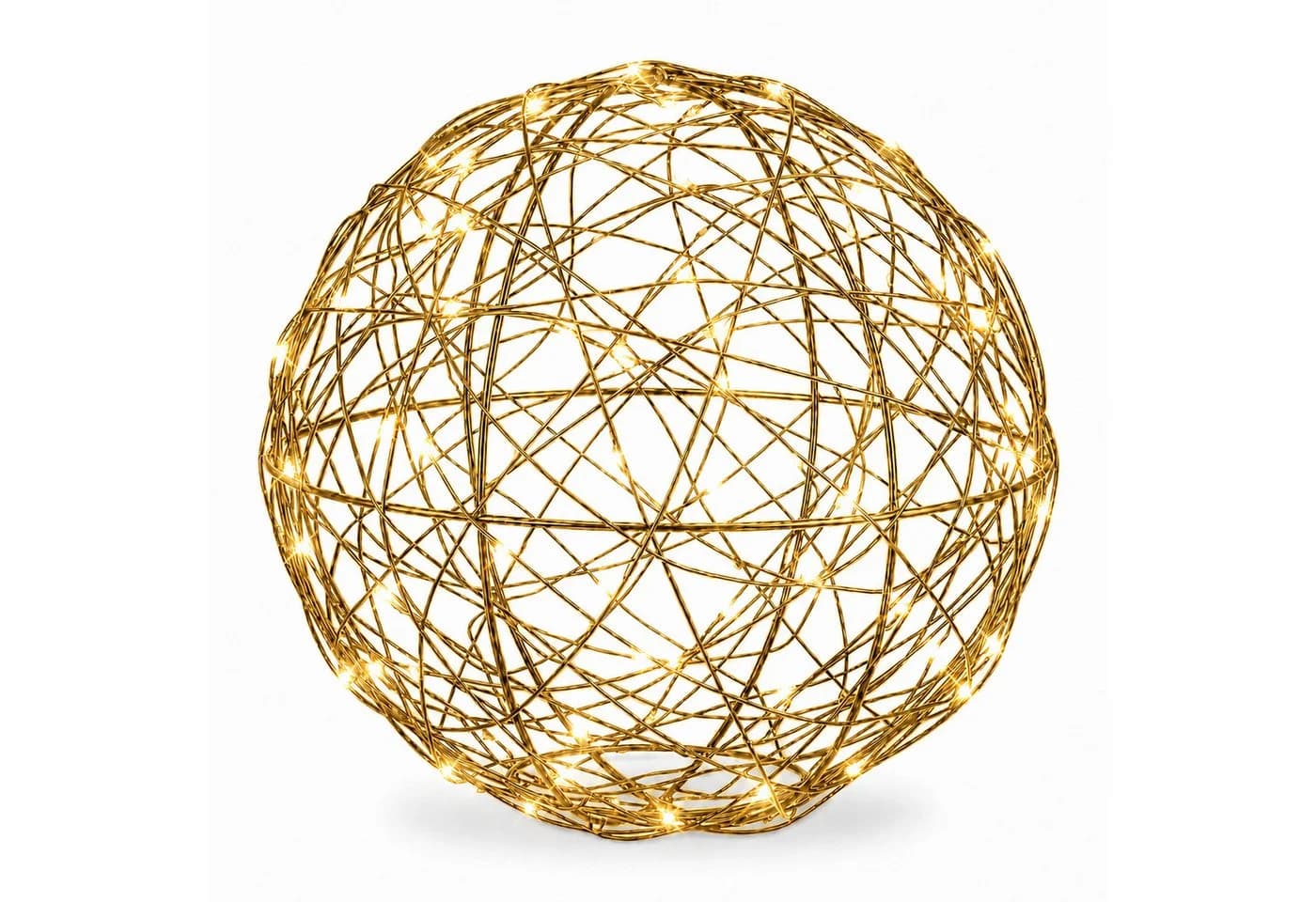 relaxdays LED Kugelleuchte Dekokugel 20 cm warmweiß gold - Bild 2